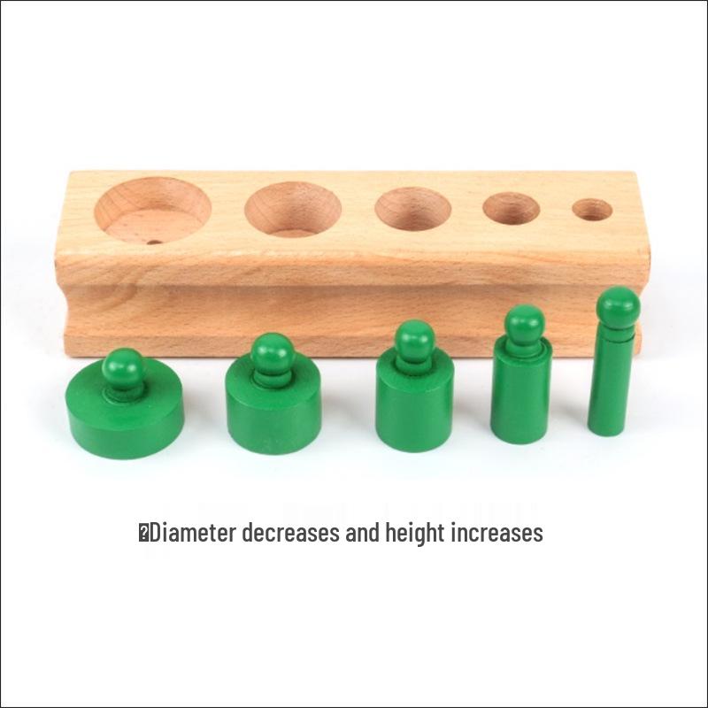 Montessori Holzsteckdosenzylinder Lernspielzeug für die frühe Kindheit und den Kindergarten