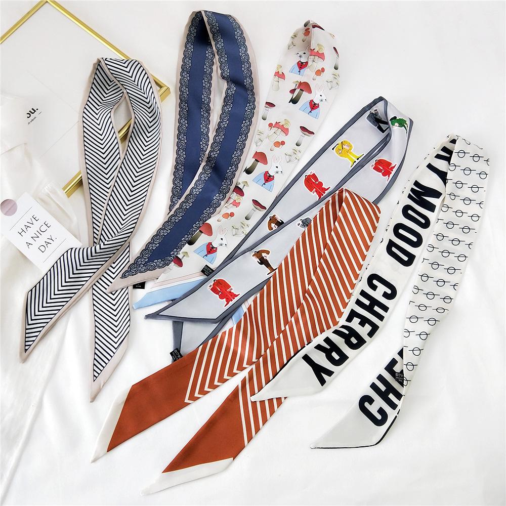 Decorative Simple Texture Silk Scarf Women'S New Style Spring And Autumn Summer Fashion Versatile Headscarf Work Scarf