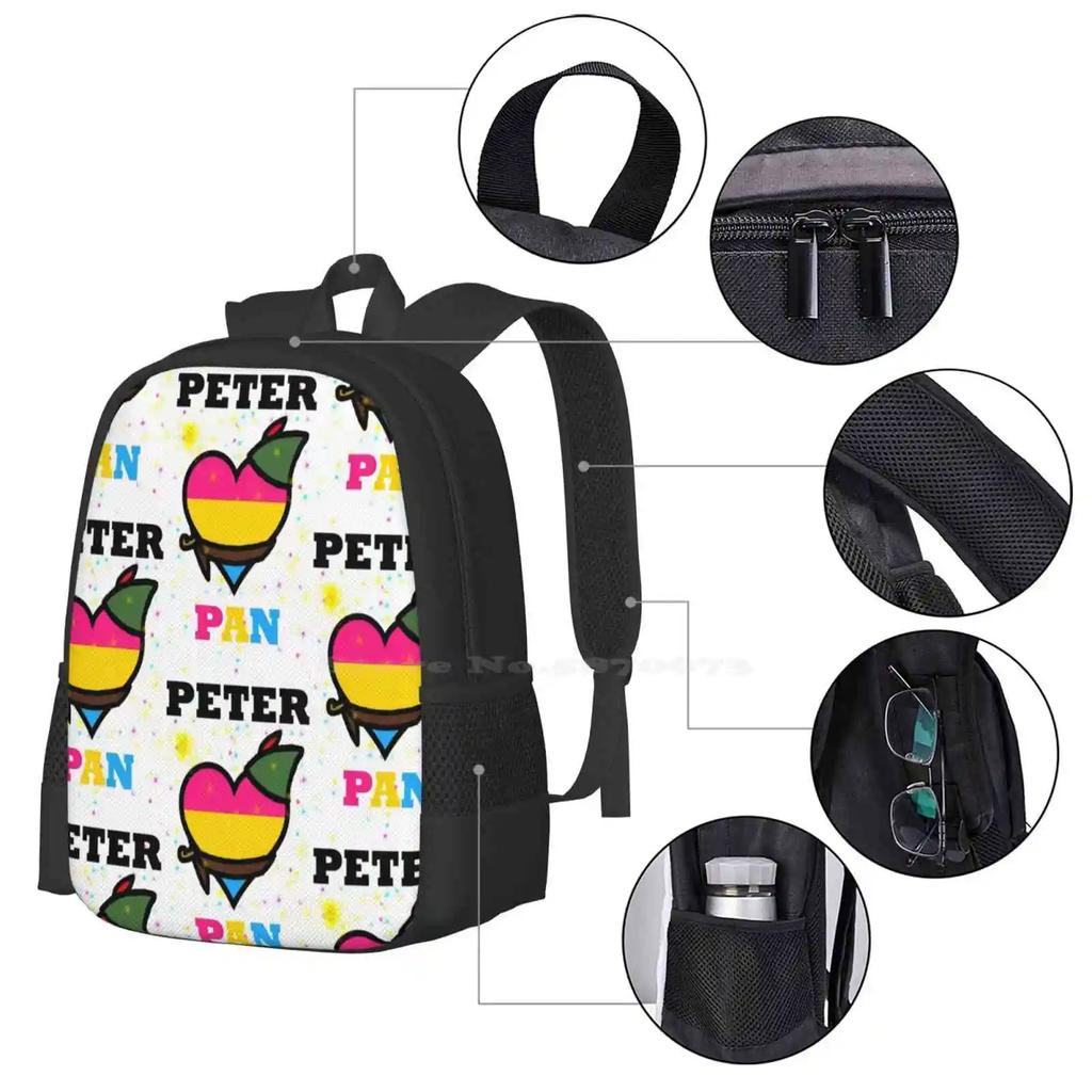 Pattern Design Bag Student's Backpack Pan Pride Pansexual Pride Lgbt