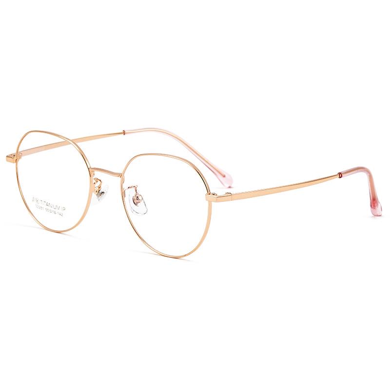 Retro Round Ultra-Light Full-Rim Titanium Eyeglass Frame for Women (Myopia) 32281