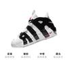 Nike Air More Uptempo Leather Abrasion Resistant Mid Top Basketball Shoes White Black Unisex 415082-105