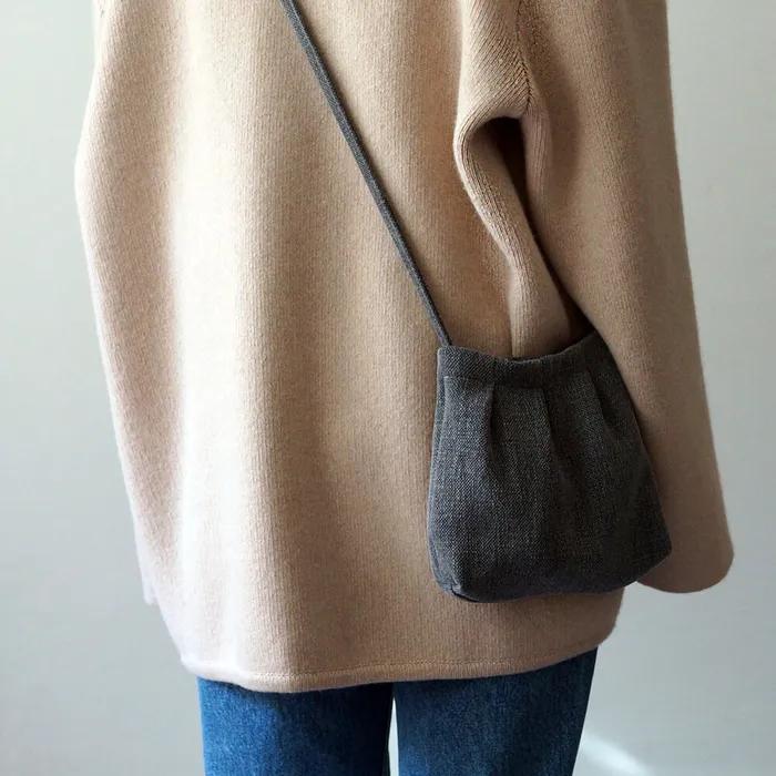 Charcoal Linen Pottery Bag
