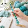 Crochet Hook Resin Floral Hook, Dried Flower Clear Handle Hand Sore Prevention Tool Metal Head with Beaded Wristlet for Arthritis Beginners