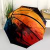 1pc Automatic Folding Umbrella with Basketball Print, Portable 3-Fold Design, 8-Bone Iron Frame, Outdoor, Ideal Gift for Fans, Travelers, Daily Use, F