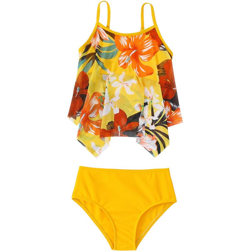 

Новый купальник для девочек детский купальник женский 2025 г. детский раздельный купальник с рукавами-крылышками из нейлона бикини 164