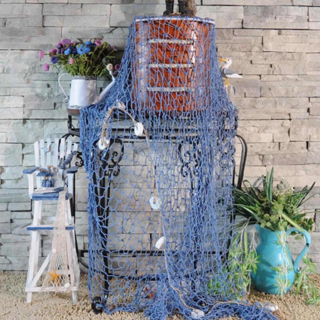 Bar Wanddeko Kreative Heimstudio-Requisite Raumwanddekoration Mediterraner Stil Fischernetz Einfarbig Netze Hängende Ornament