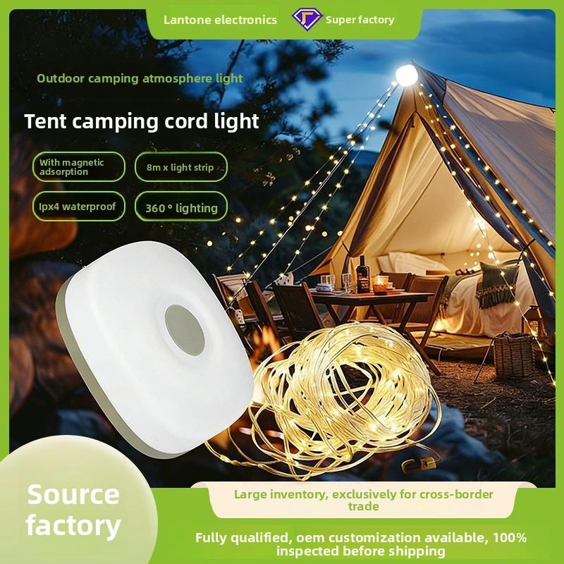 Lámpara LED portátil para camping, luz de ambiente recargable para exteriores e iluminación de tienda