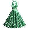 GMXIA Barbie Pink Women's Retro Neckline Polka Dot Print Swing Dress White Leather Belt