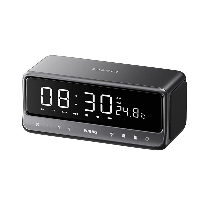 Philips TAS3609 Portable Bluetooth Alarm Clock Speaker