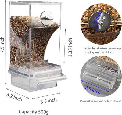 Alimentador de Pássaros Automático à Prova de Salpicos de Grande Capacidade Sacos para Papagaios Pele de Tigre Papagaio Pequeno Comida para Pássaros Caixa de Comida