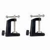 Abaodam 2-Piece Aluminum Alloy Microphone Clamp Holder Base Non-slip Desk Clamp Black