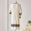 Customable Line Color Block Knit Long Dress T2512op626d