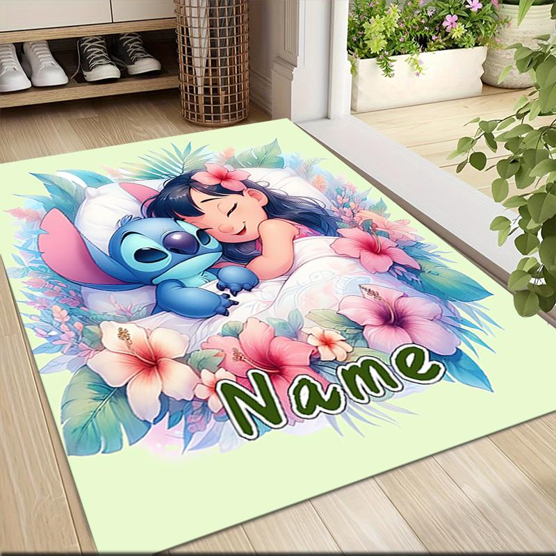 Custom Name Stitch Dreams Clouds Carpet Rug Customizable Soft Washable Anti-Slip Home Living Room Sofa Mats Personalized Rug. 0909373