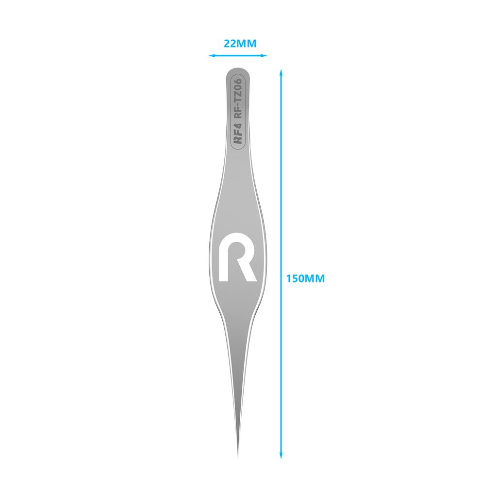 RF4 RF-TZ06 High-Precision Pointed Tweezers Wide-Body Hardened Non-Slip Tweezers with R-Shaped Hollow