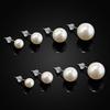 12 Pairs Women Pearl Ear Stud Earrings