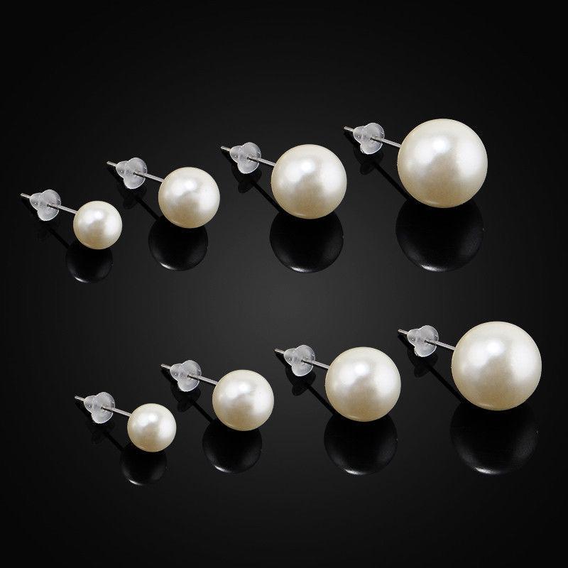 12 Pairs Women Pearl Ear Stud Earrings