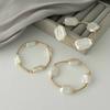 SHIXIN 3Pcs Elegant Irregular Imitation Pearl Bracelet for Women Retro Geometric Multi Layer Stackable Bangle Bracelet Set Gifts