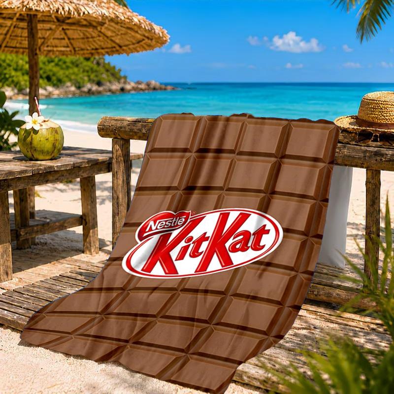 1PC Kit-kat Beach Towel for Adults/Family ,Beach Towel, Ultra Absorbent Quick-Drying Pool Towels for Travel, Swimming, Camping Gift