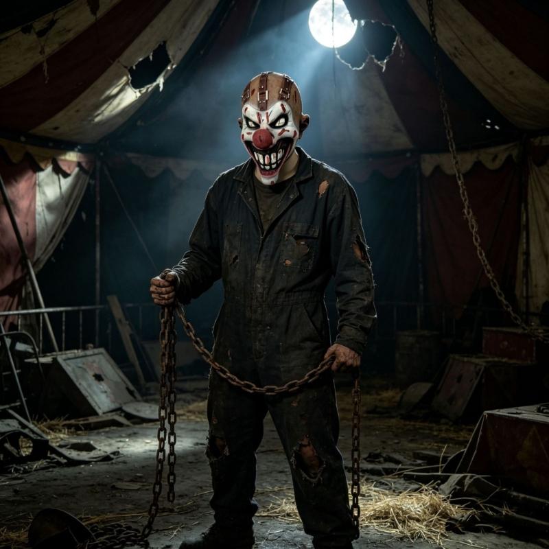 Scary Mask Headgear Attract Attention Terrifying Halloween Clown Latex Mask for Costume Parties and Horror Show