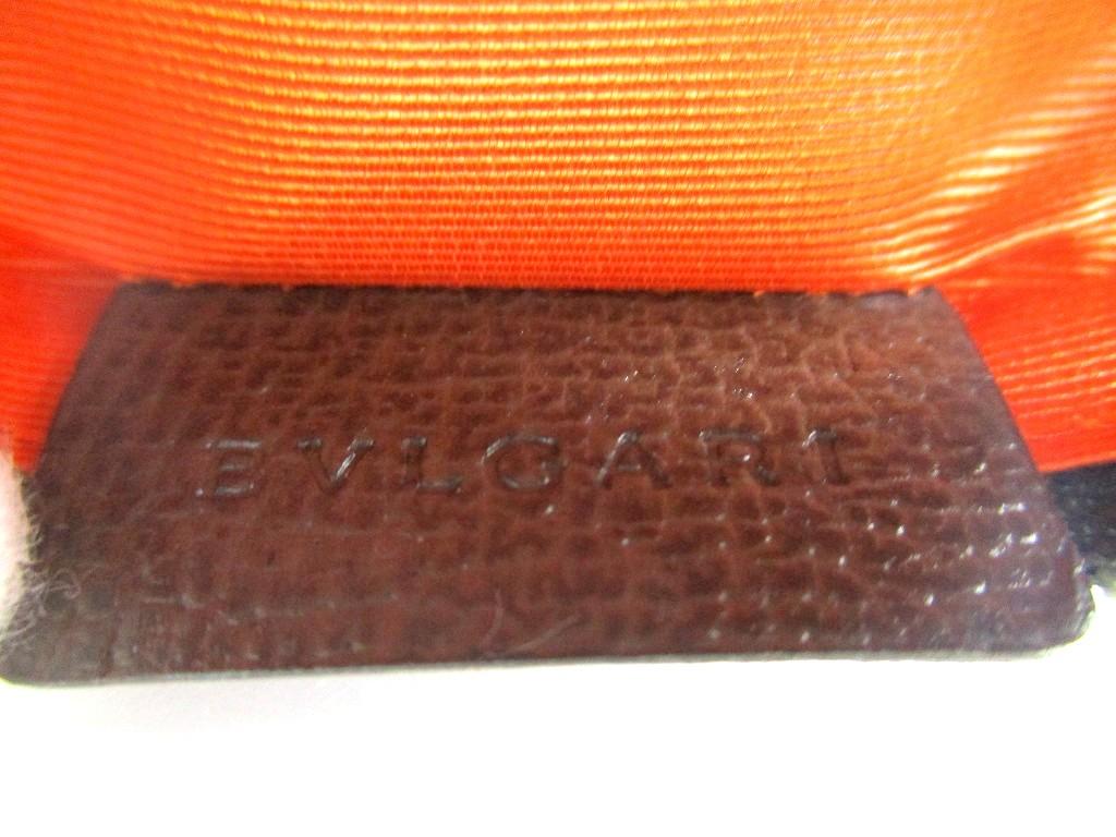 Authentic BVLGARI Logomania Brown Fabric Pencil Case Pouch #a755  Refurbished