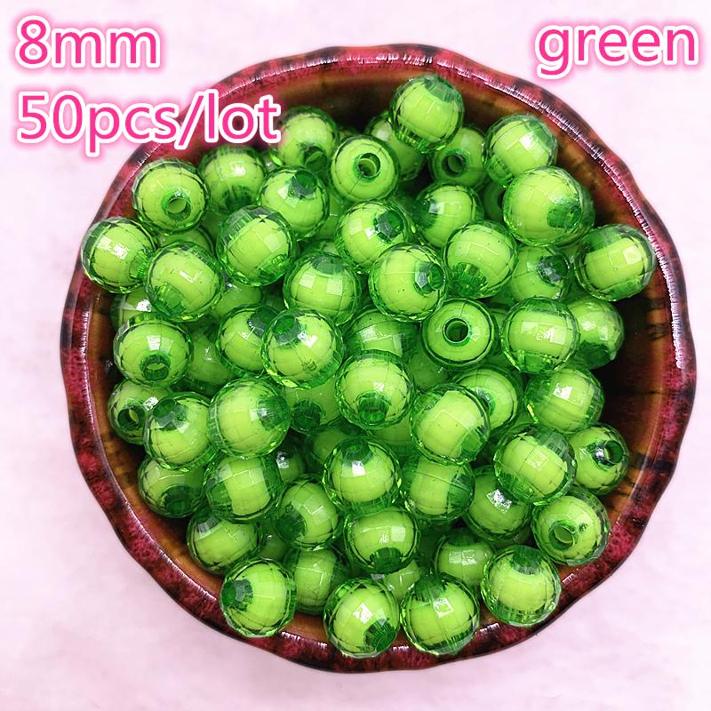 Nové 50 ks 8mm fazetované země 15 barev akrylové volné vymezovací korálky pro výrobu šperků náramek DIY