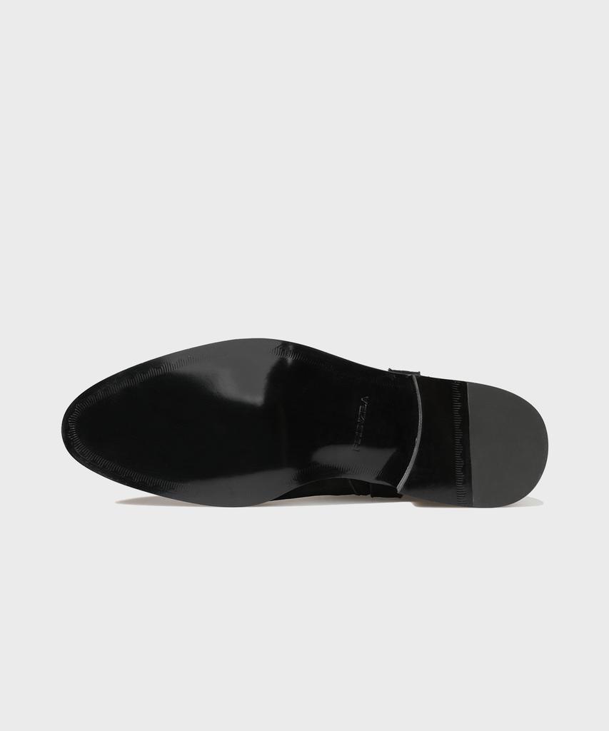 Firenze Atelier Slim Toe Velcro Line Suede Zip-Up Boots 3344-Qs [Black]
