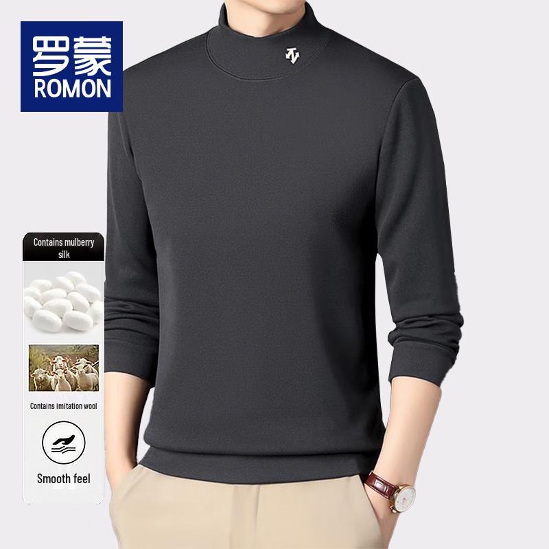 Luomeng Men's Winter Fleece-Lined Mock Neck Pullover Sweatshirt BYB81