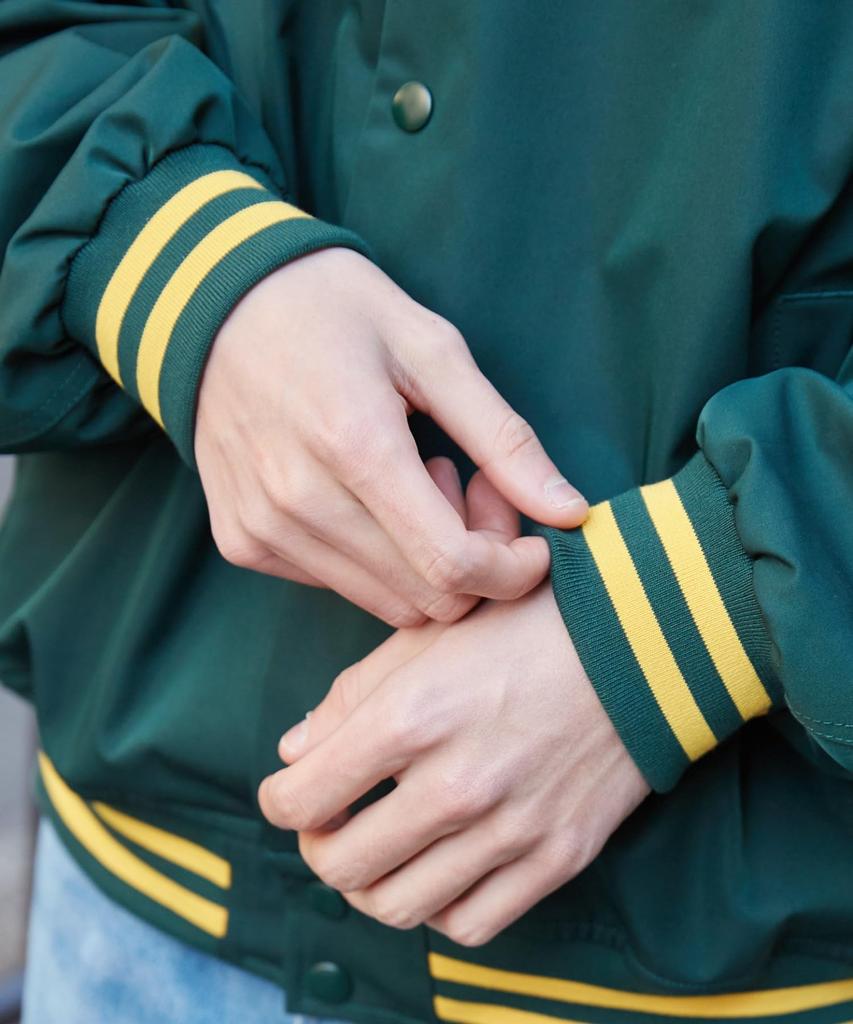 WEGO Patch Logo Stadium Size Green Men's Jacket, M,