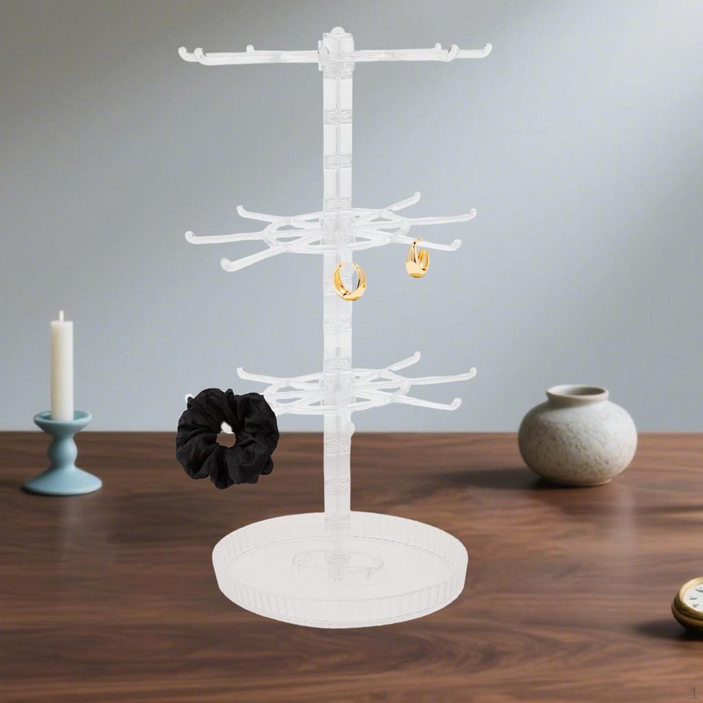 Rotating Jewelry Stand Bracelet Holder Earring Rotatable Hanging Rack Organizer for Store