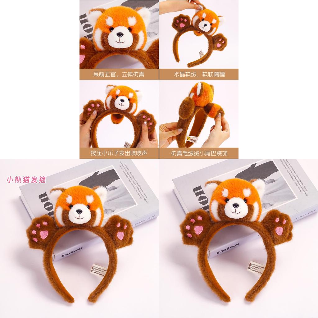 Plush Panda Airbag Hair Clip With Soft Polyester Fleece For Kids And Toys