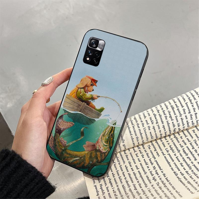 Bass Fish Fisherman Phone Case For Xiaomi Redmi Note 13 12 Pro 11S 11 10 Pro 10S 12S Redmi 10 9C 13C