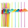 30/60pcs Drinking Straw with Paper Umbrella Festival Party Restaurant Household Vacation Drinks Supplies Decor Straw XJM