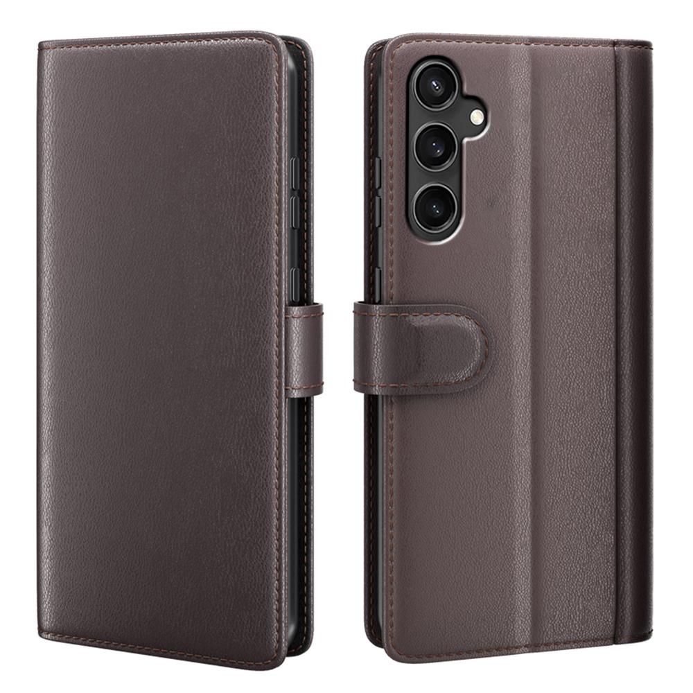 For Samsung Galaxy S23 FE Case Genuine Split Leather Phone Cover with Wallet Stand