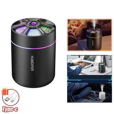 Umidificatore d'aria 180ML Ricaricabile Silenzioso Luce ambientale colorata USB Portatile Diffusore di fragranze Per casa Camera da letto Montato Umidificatore silenzioso
