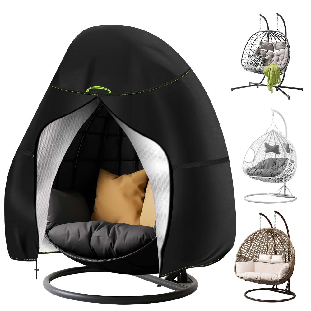 Patio Hanging Egg Chair Cover Outdoor Swing Egg Chair Cover Waterproof 210D Heavy Duty Veranda Garden Egg Chair on Stand Covers