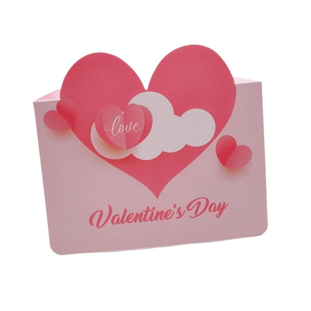 10Pcs New Heart-shaped Greeting Cards Handwritten Foldable Gift Card Blank Message Cards Valentines Day