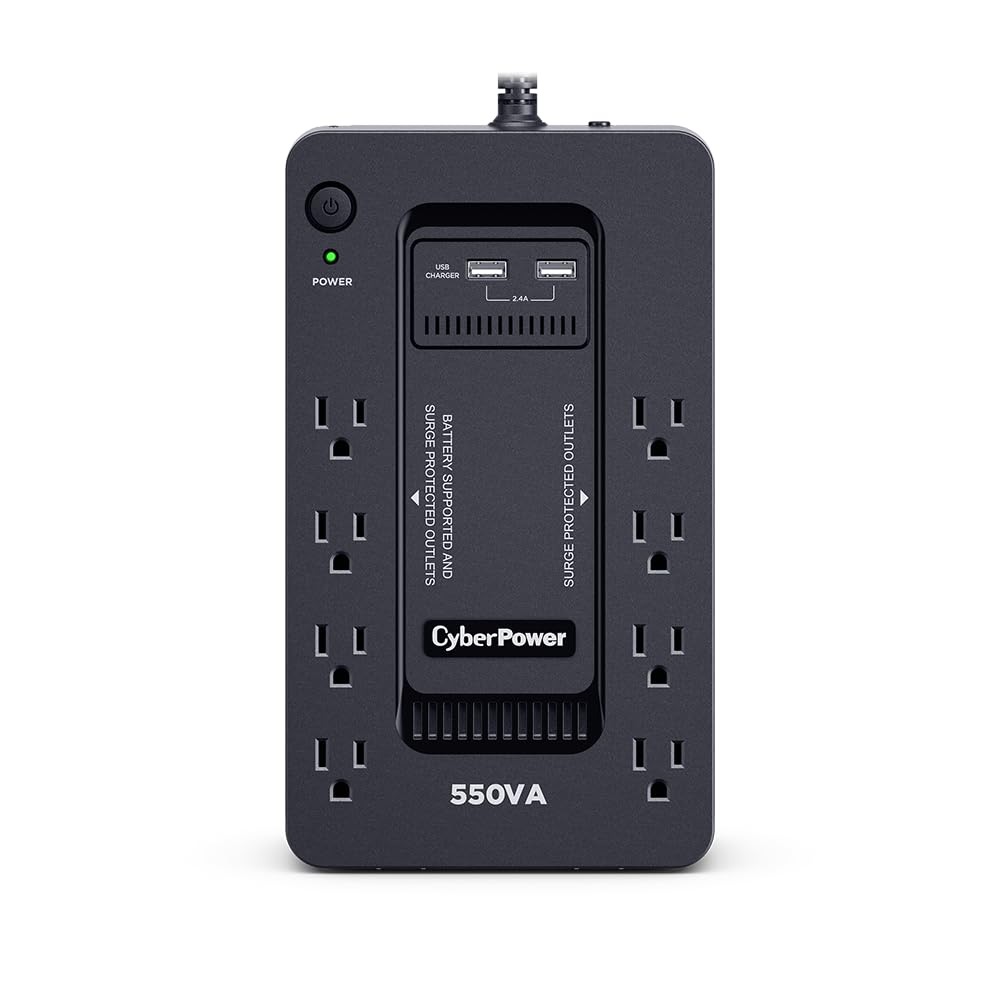 

SX550UJP CyberPower UPS Uninterruptible Power Supply, Continuous Commercial Power Supply, Square Wave, 550VA330W