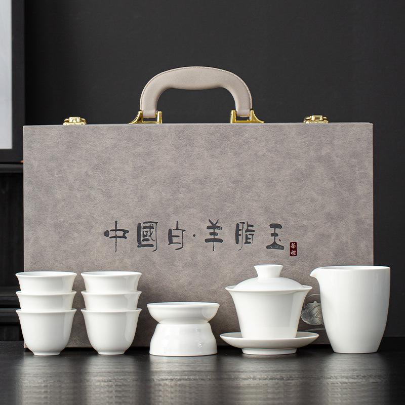 Blue And White Ru Kiln Anti-Scalding Light Luxury Tea Set, Commercial Gift Set, Tea Set, Gift Print