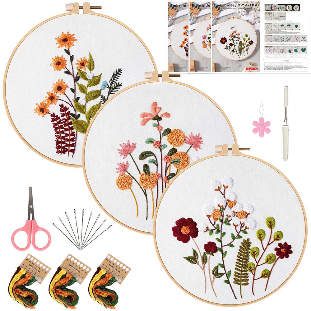 Diy Handmade Embroidery Material Package, European-Style Flowers And Plants Are Quiet And Demure, And The New Needle And Thread Set.