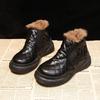 Snow Boots Women's New Winter Velvet Thickened Martin Boots Short Boots Women's Shoes Versatile Heightening Platform Cotton Shoes