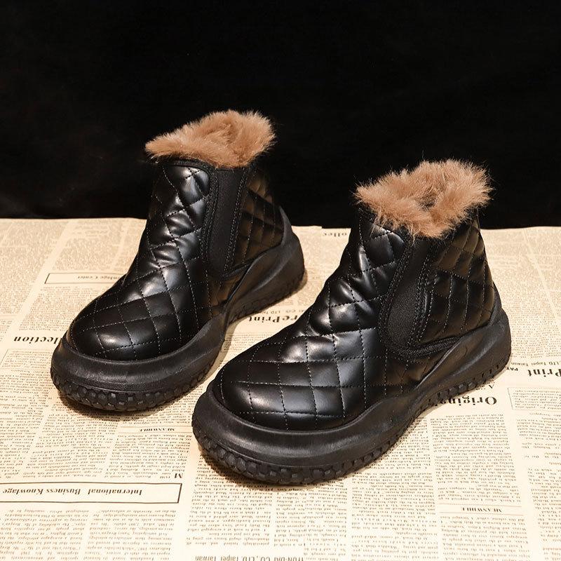 Snow Boots Women's New Winter Velvet Thickened Martin Boots Short Boots Women's Shoes Versatile Heightening Platform Cotton Shoes