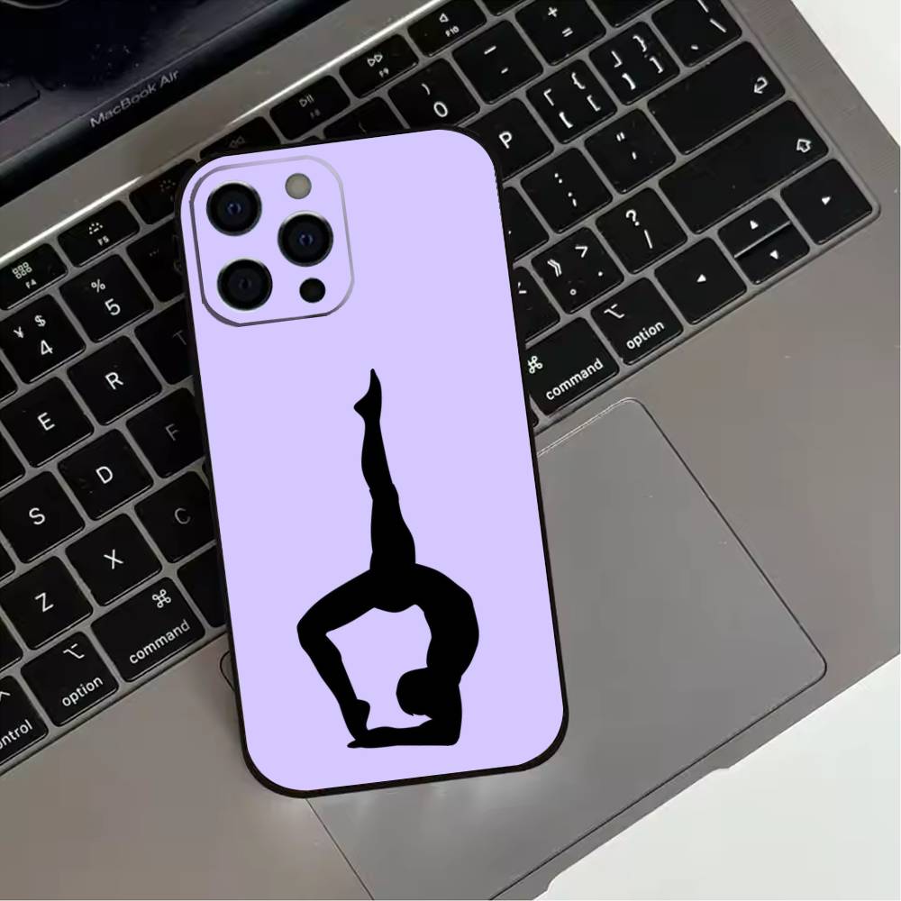 

Чехол для телефона GYM Girl Gymnastic для iPhone 17,16,15,14,13,12,11 Plus,Pro Max,XS,Мягкий силиконовый черный чехол iPhone17promax