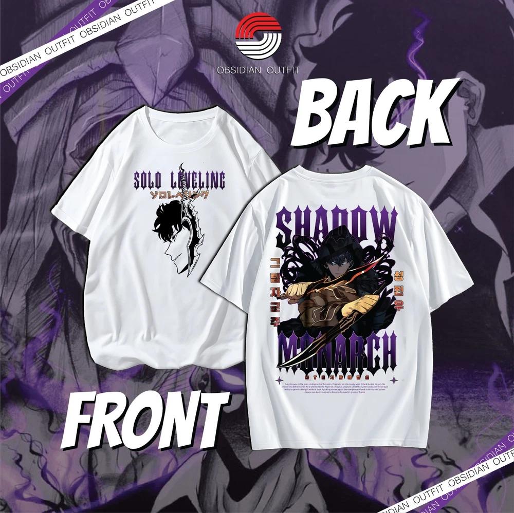 Solo Leveling TShirt Shadow Monarch Sung JinWoo Anime Graphic Tee Unisexhwa Gift M