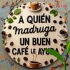 Vintage Spanish Metal Tin Sign Coffee Bar Wall Art X Inch Un Buen Cafe Le Ayuda
