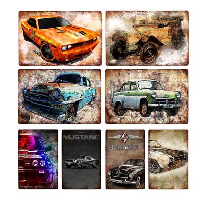Vintage Car Sign Metal Tin Painting Poster Decoration Atelier Garage For Bar Club Man Cave Retro Plaque Home Decor Plate 20x30cm