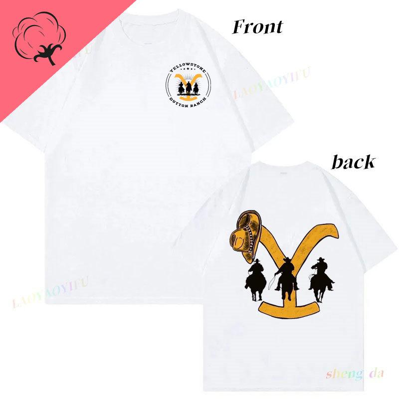 Camiseta T Shirt for Unisex Women Casual Funny Clothes Yellowstone Dutton Ranch Rip Rideing Horseback Short Sleeve Graphic T Shirts