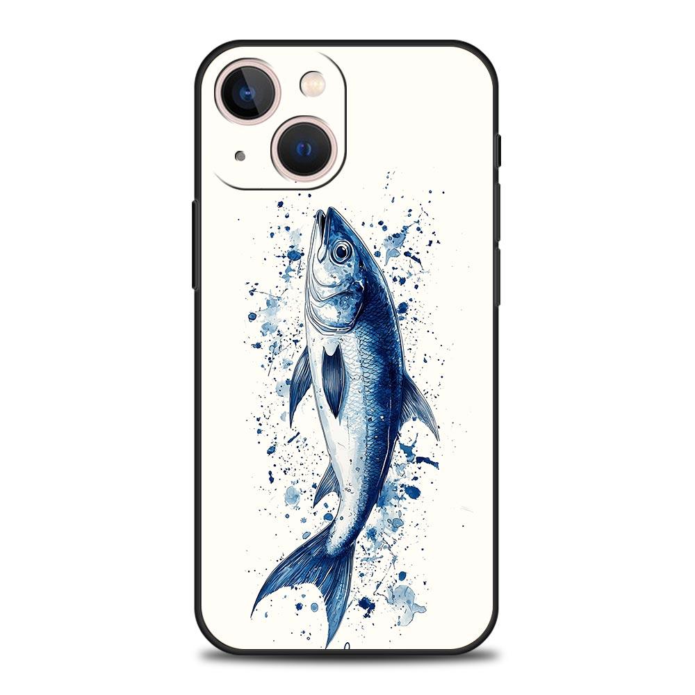 

Phone Case For iPhone 17 16e 15 14 13 12 11 Pro Max SE 7 8 Plus Shell iPhone 16 Soft TPU Cover Sardines aquatic product iPhone 17Pro Max