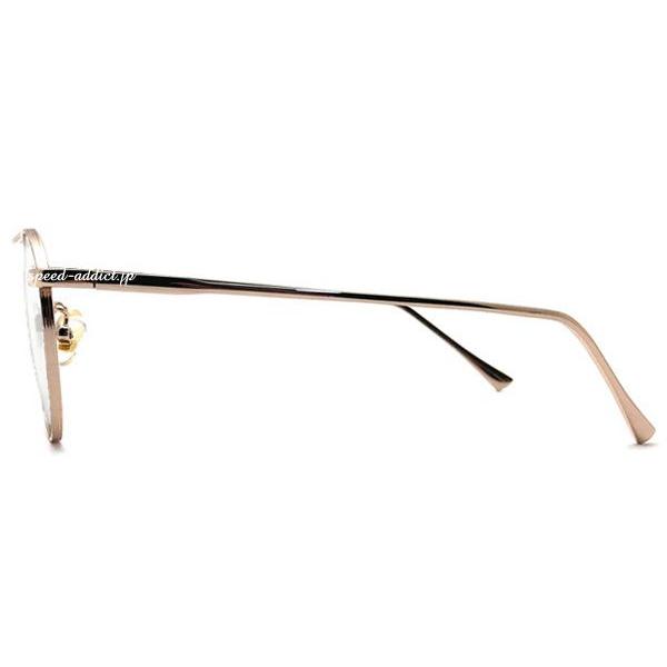 Used W BRIDGE BOSLLINGTON SUNGLASS GOLD  CLEAR/Double Bridge Twin Bridge Bosllington Round Glasses Retro Non Prescription Lightweight UV Protection