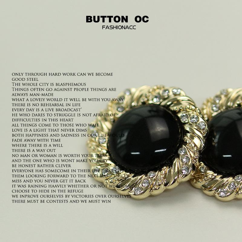 Xiaoxiang Celebrity Style Metal Diamond Pearl Button Tweed Jacket Coat Button Sweater Women'S Clothing Decorative Button