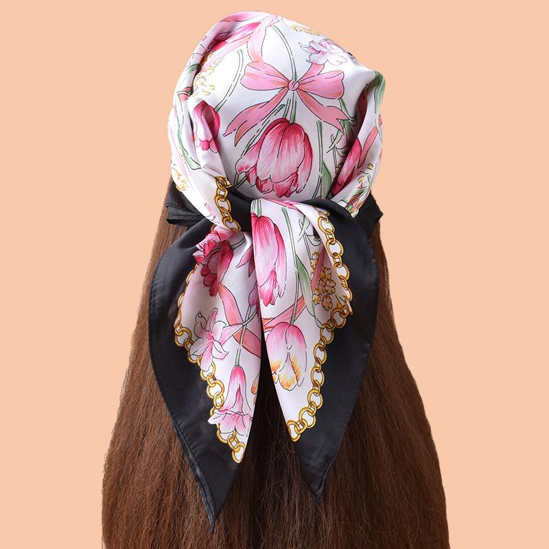 

1PC 27.56x27.56inch Floral Print Bandana Bohemian Style Women s Headscarf Hairband Headband Perfect for Enhancing Your Look#Colo 8Y чорний